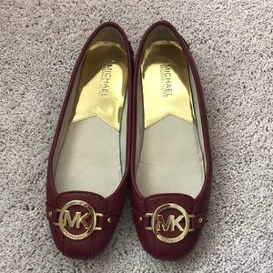Michael Kors Leather Moccasin- Red/Burgundy/Maroon
